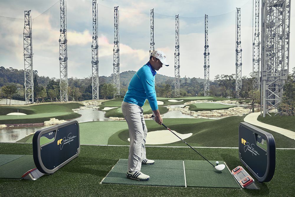Jacksonville Golfer on synthetic grass tee box