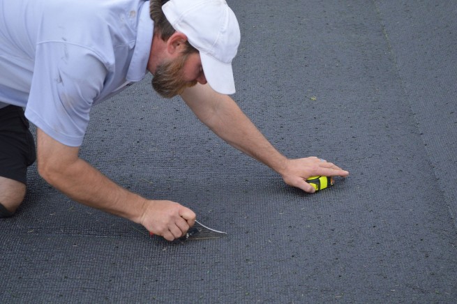 Jacksonville artificial grass installation - cushion pad installation